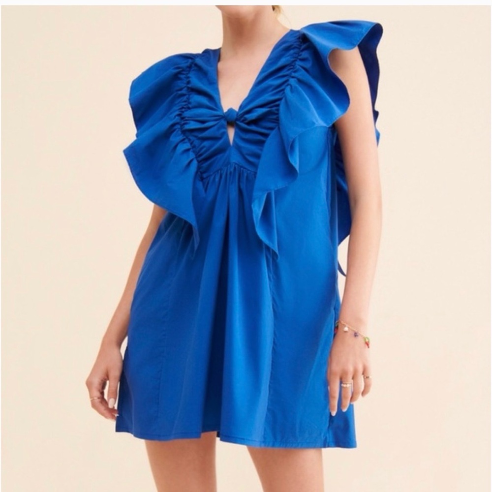 Vibrant Blue Ruffled Dress summer wedding guest